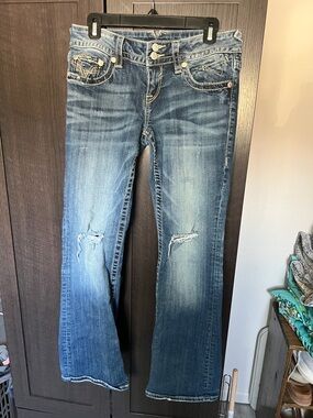 Vigoss Distressed Blue Flared Jeans